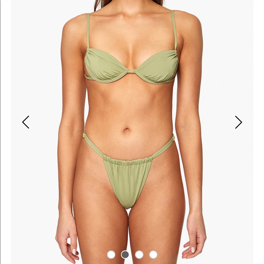 WeWoreWhat Ruched Bikini Top & Bottoms, XS & S
